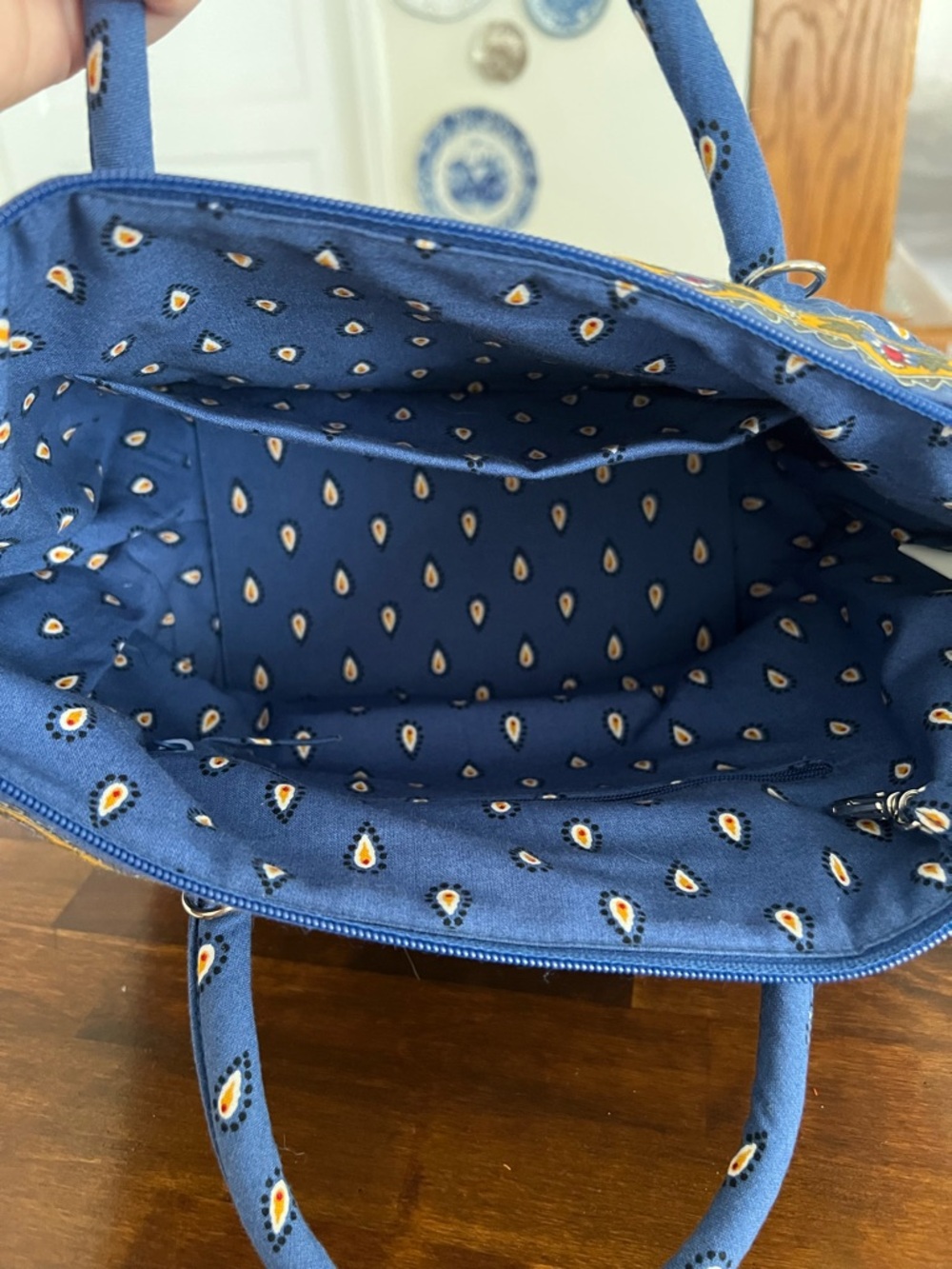 Vera Bradley Vntg French Blue Shoulder Bag, Detachable Long Strap & Coin Pouch - Picture 5 of 8